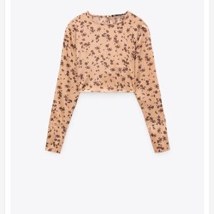 Zara Women Floral Print Crop Top Size Medium